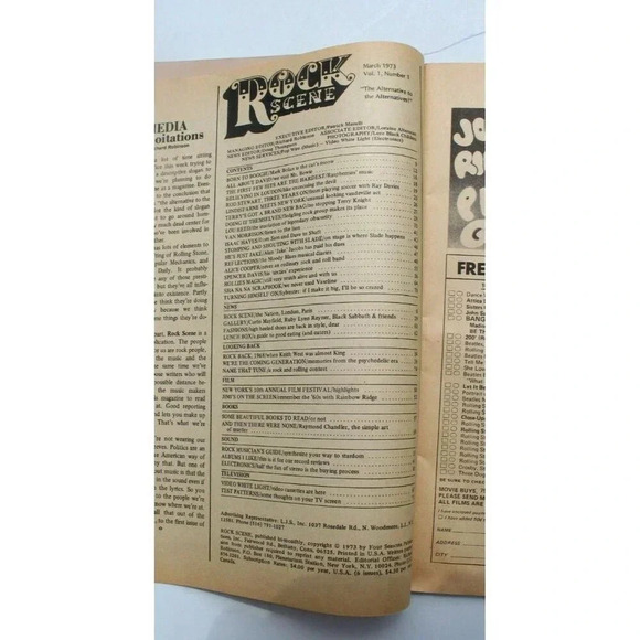 Vintage March 1973 Rock Scene Magazine Vol. 1 No. 1 - David Bowie - Picture 2 of 4